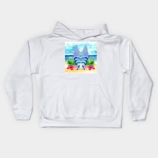 Watercolor Surfboard Scene Kids Hoodie